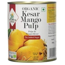 24 mantra Organic Kesar Mango Pulp-1.9lb