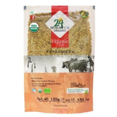 24 mantra Organic Methi Seeds (Fenugreek)-7oz