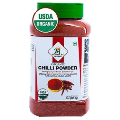 24 mantra Organic Chilli Powder (Bottle) -8Oz