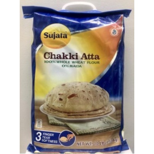 SUJATA CHAKKI ATTA 100% WHOLE WHEAT FLOUR - 10 LBS