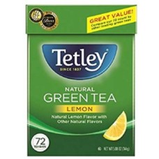Tetley Natural Green Tea With Lemon 72 Tea Bags-5oz
