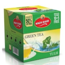 Wagh Bakri Green Tea Tulsi 10 Tea Bags-7.9oz